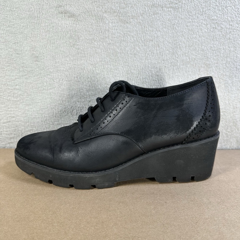 Vionic Anaheim Shoes Women's Oxford Wedge Derby Shoes Black Women's‎ 9 W Leather
